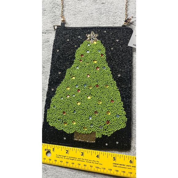 Lulu-NewYork NWT Beaded Christmas Tree Purse‎ - Picture 5 of 9